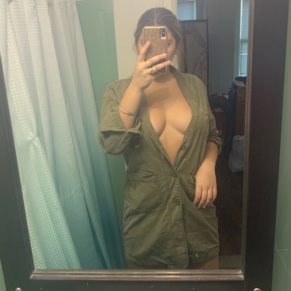 Cargo military green t-shirt dress - Picture 1 of 8